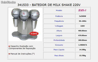 341533 BATEDOR DE MILK SHAKE 220 V