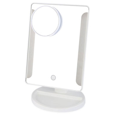 36 LED USB Power Portable Folding Mirror with Magnifier - White