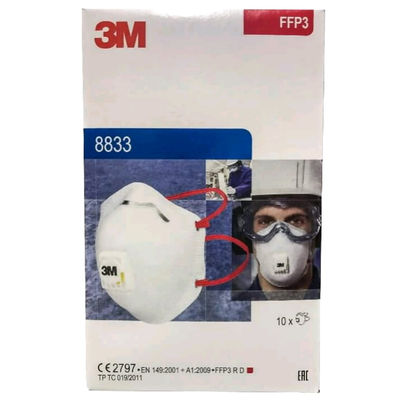 3M Masque avec valve, FFP3, avec soupape, 8833 pack de 10