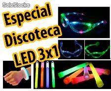 3x1 Especial para Discotecas (Gafas led+Pulsera Luminosa+Colgante Luminoso)