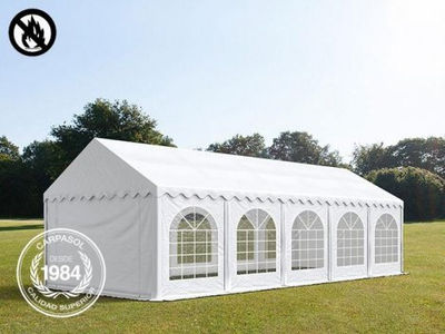 3x10m PVC Marquee / Party Tent w. Groundbar, fire resistant white