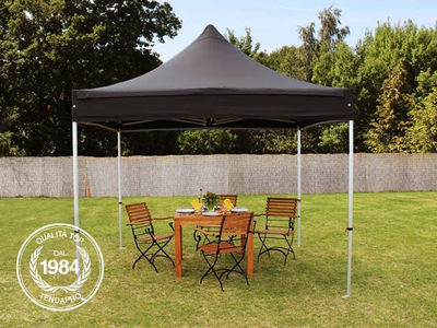 3x3 m Gazebo pieghevole nero, alu professional