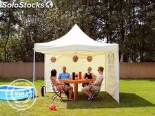 3x3m Gazebo pieghevole con 2 parti laterali, beige