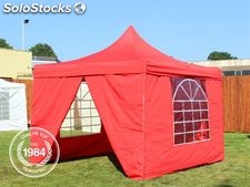 3x3m Gazebo pieghevole con 4 parti laterali, rosso