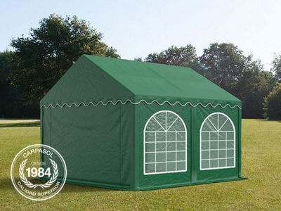 3x3m PVC Marquee / Party Tent w. Groundbar, dark green