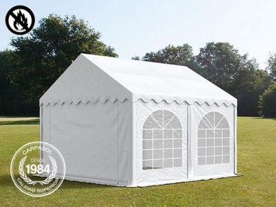 3x4m PVC Marquee / Party Tent w. Groundbar, fire resistant white