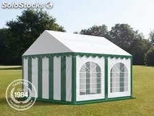 3x4m PVC Marquee / Party Tent w. Groundbar, green-white