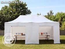 3x6 m Gazebo pieghevole bianco con 4 parti laterali, ALU PROFESSIONAL