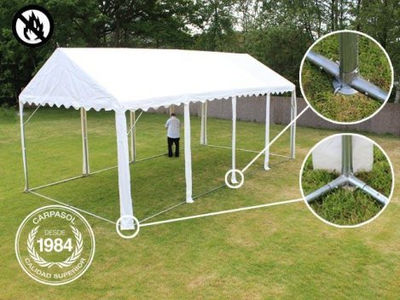 3x6m 2.6m Sides PVC Marquee / Party Tent w. Groundbar, fire resistant white - Foto 5
