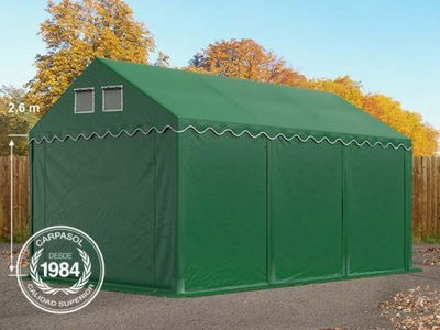 3x6m 2.6m Sides PVC Storage Tent / Shelter w. Groundbar, dark green