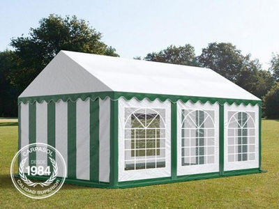 3x6m PVC Marquee / Party Tent, green-white