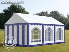 3x6m PVC Marquee / Party Tent w. Groundbar, blue-white