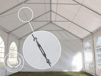 3x6m PVC Marquee / Party Tent w. Groundbar, blue-white - Foto 4