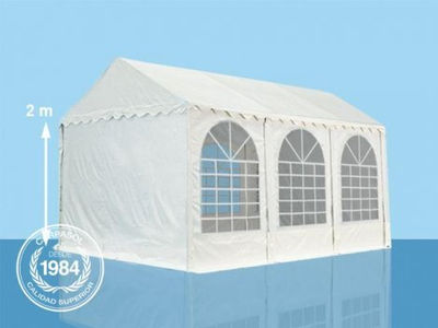 3x6m PVC Marquee / Party Tent w. Groundbar, white