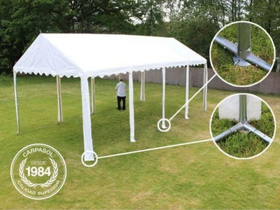 3x6m PVC Marquee / Party Tent w. Groundbar, white - Foto 5