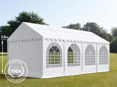 3x8m 2.6m Sides PVC Marquee / Party Tent w. Groundbar, white