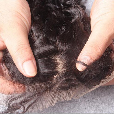 4 * 4 fermeture de la base vraie perruque de cheveux aiguille tissés à la main p - Photo 4