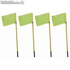 4 Complete Flexible Corner Posts Set, with Flags and Anchoring Set