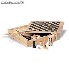 4 jeux dans une boîte en bois bois MIKC2941-40