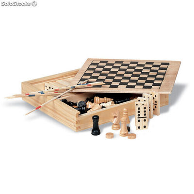 4 juegos en caja de madera madera MIKC2941-40