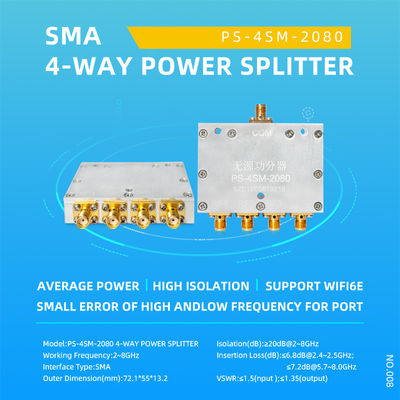 4 way power splitter Power Divider with SMA connector - Foto 5