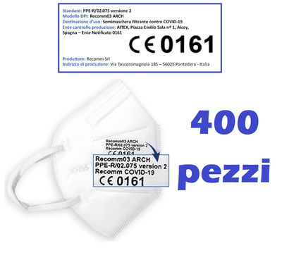 400 mascherine certificate CE protezione da COVID-19 con fattore nominale FFP2