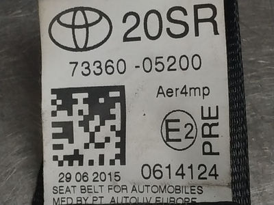 407828 cinturon seguridad trasero derecho / 7336005200 / para toyota avensis (T2 - Foto 3