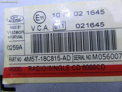 41849 equipo musica radio CD ford focus 16 tdci 10877CV 2005 / 4M5T18C815AD / pa - Foto 4