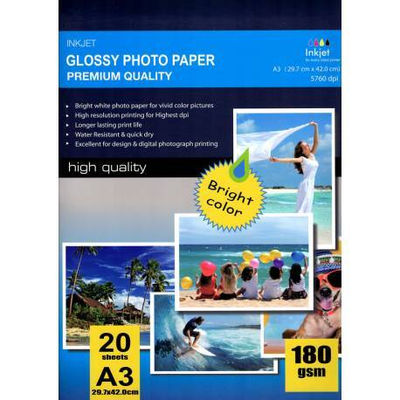 420x297mm a3 high glossy inkjet photo paper 180g 20 hojas