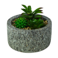425145 Planta suculenta artificial ArtFlowers maceta realista de granito 16 cm