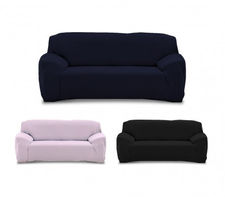 4352 Funda para sofá de dos plazas color liso y tela elástica muy fácil de poner
