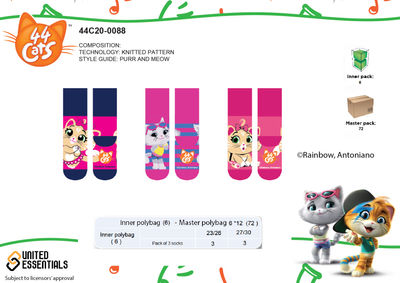 44 cats tris socks girl