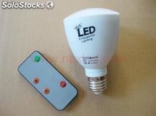 4Watt rechargeable led bulb, dimmable with remote controller, e27