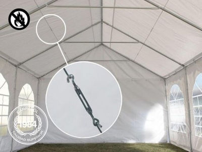 4x10m PVC Marquee / Party Tent w. Groundbar, fire resistant grey-white - Foto 4
