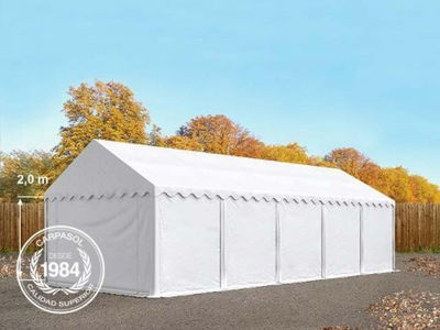4x10m PVC Storage Tent / Shelter w. Groundbar, white