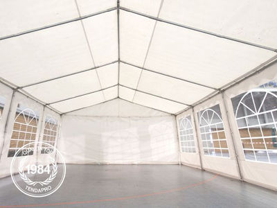 4x10m Tendone per feste, PVC bianco-grigio - Foto 2