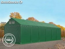 4x12m 2.6m Sides PVC Storage Tent / Shelter w. Groundbar, dark green