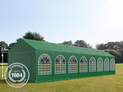 4x16m 2.6m Sides PVC Marquee / Party Tent w. Groundbar, dark green