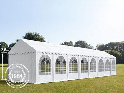 4x16m 2.6m Sides PVC Marquee / Party Tent w. Groundbar, white