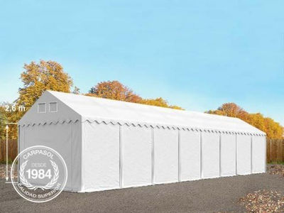 4x16m 2.6m Sides PVC Storage Tent / Shelter w. Groundbar, white