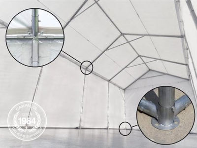 4x16m 2.6m Sides PVC Storage Tent / Shelter w. Groundbar, white - Foto 2