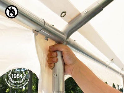 4x4m PVC Marquee / Party Tent w. Groundbar, fire resistant grey-white - Foto 5