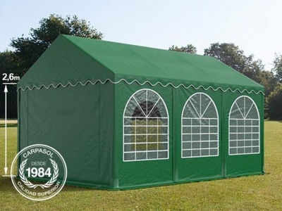 4x6m 2.6m Sides PVC Marquee / Party Tent w. Groundbar, dark green