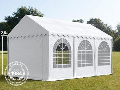 4x6m 2.6m Sides PVC Marquee / Party Tent w. Groundbar, white