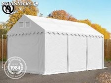 4x6m 2.6m Sides PVC Storage Tent / Shelter w. Groundbar, fire resistant white