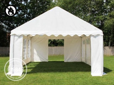 4x6m PVC Marquee / Party Tent, fire resistant white - Foto 3