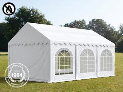 4x6m PVC Marquee / Party Tent w. Groundbar, fire resistant white