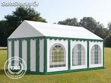 4x6m PVC Marquee / Party Tent w. Groundbar, green-white