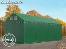 4x8m 2.6m Sides PVC Storage Tent / Shelter w. Groundbar, dark green