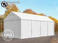 4x8m 2.6m Sides PVC Storage Tent / Shelter w. Groundbar, fire resistant white
